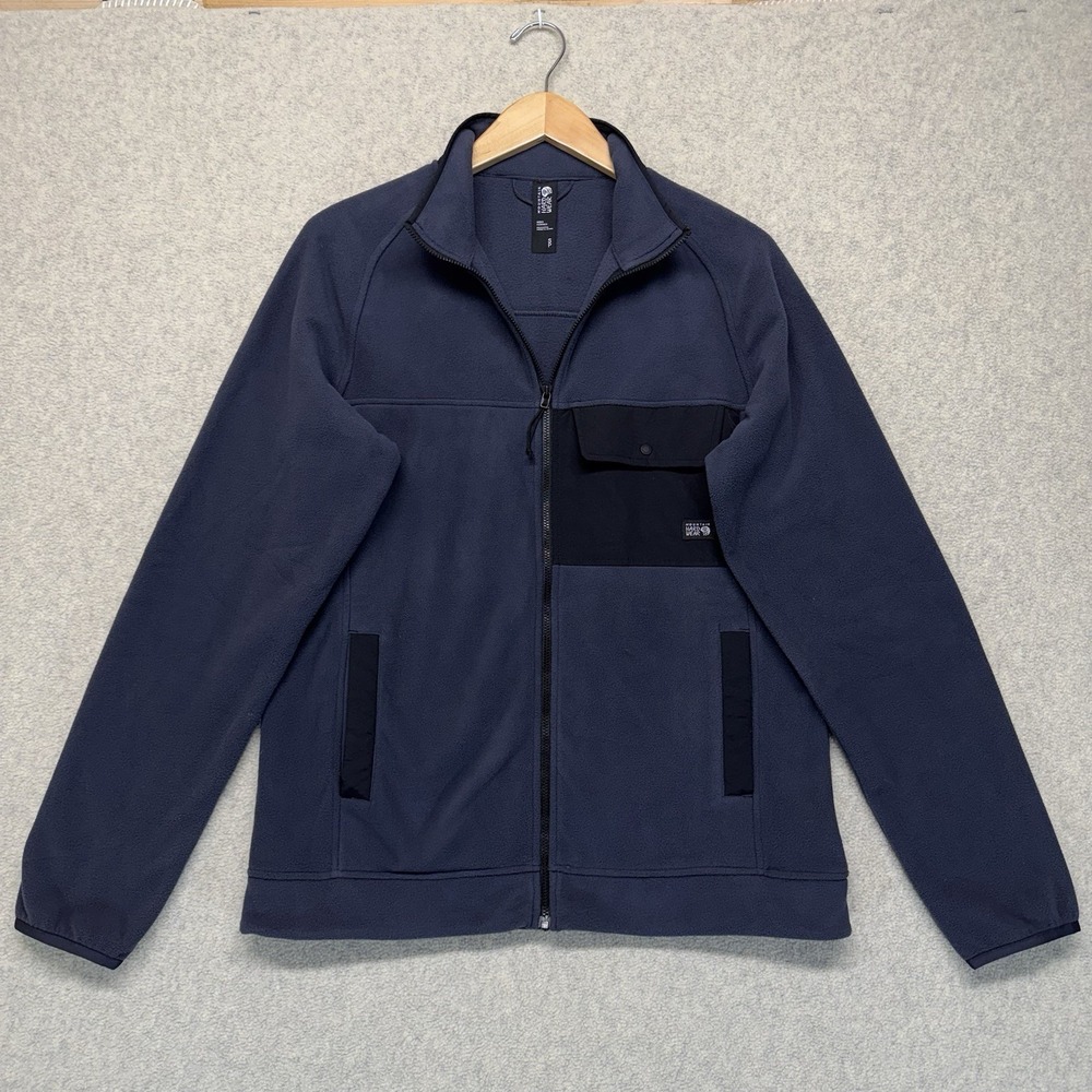 Mountain‎ Hardwear Fleece Full Zip Jacket Mens Small Blue Outdoor